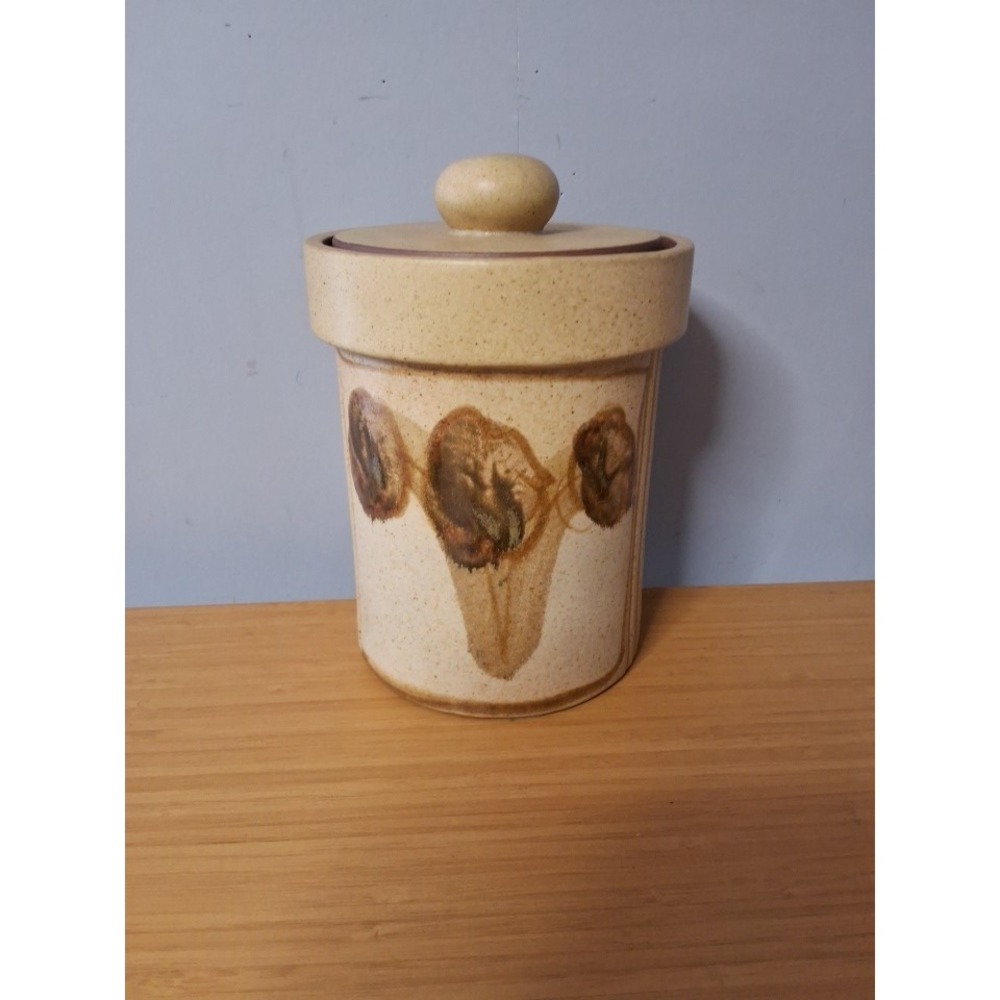 Vintage 1970's MCM Stoneware Kitchen Canister GVC!